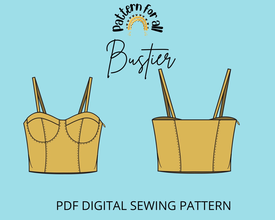 Bustier Crop Top Sewing Pattern Women Sewing Pattern 6 18 Etsy