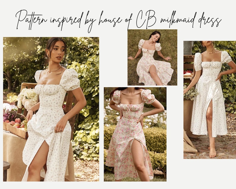 Modèle de robe de laitière modèle de robe cottagecoremodèle de couture numérique modèle de couture femme XXS à XXL téléchargement instantané modèle de laitière image 6
