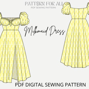 Milkmaid dress pattern cottagecore dress patterndigital sewing pattern women sewing pattern XXS to XXLinstant download milkmaid pattern image 3