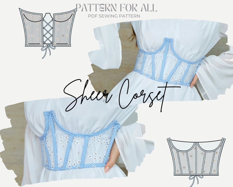 Underbust corset pattern sheer corset pattern corset belt patternsewing patternCorset Pattern XXS to XXLPDF digital sewing pattern image 6