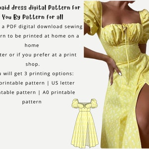 Milkmaid dress pattern cottagecore dress patterndigital sewing pattern women sewing pattern XXS to XXLinstant download milkmaid pattern image 4