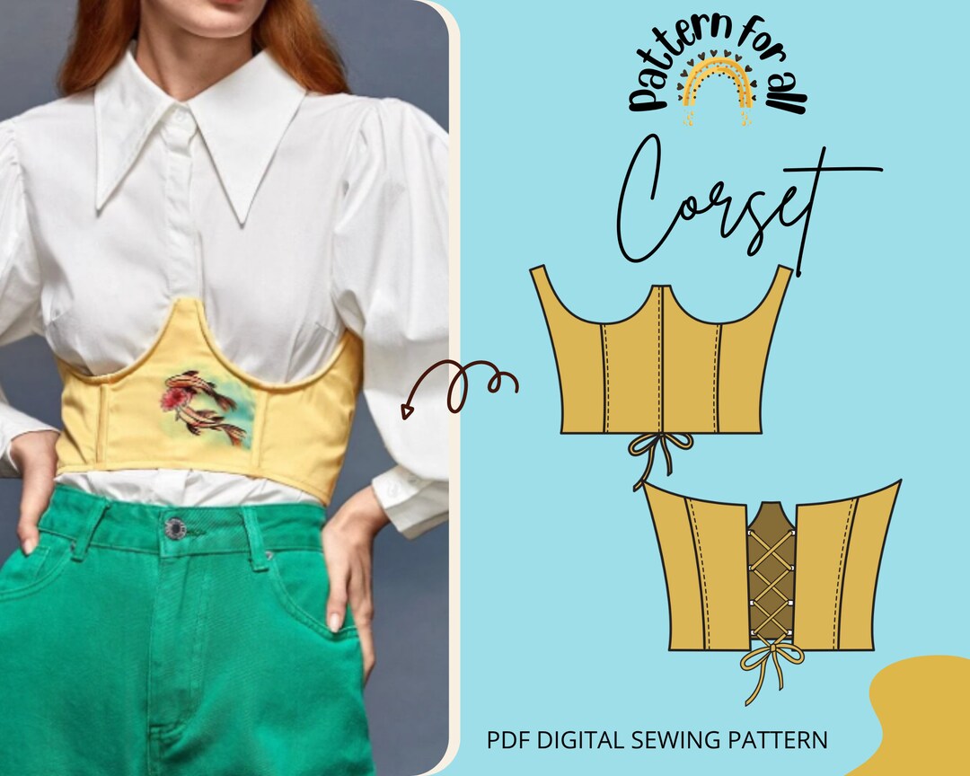 Corset Patterncorset Belt With Boning Pattern Sewing Etsy