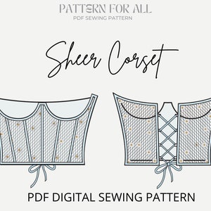 Underbust corset pattern sheer corset pattern corset belt patternsewing patternCorset Pattern XXS to XXLPDF digital sewing pattern image 4