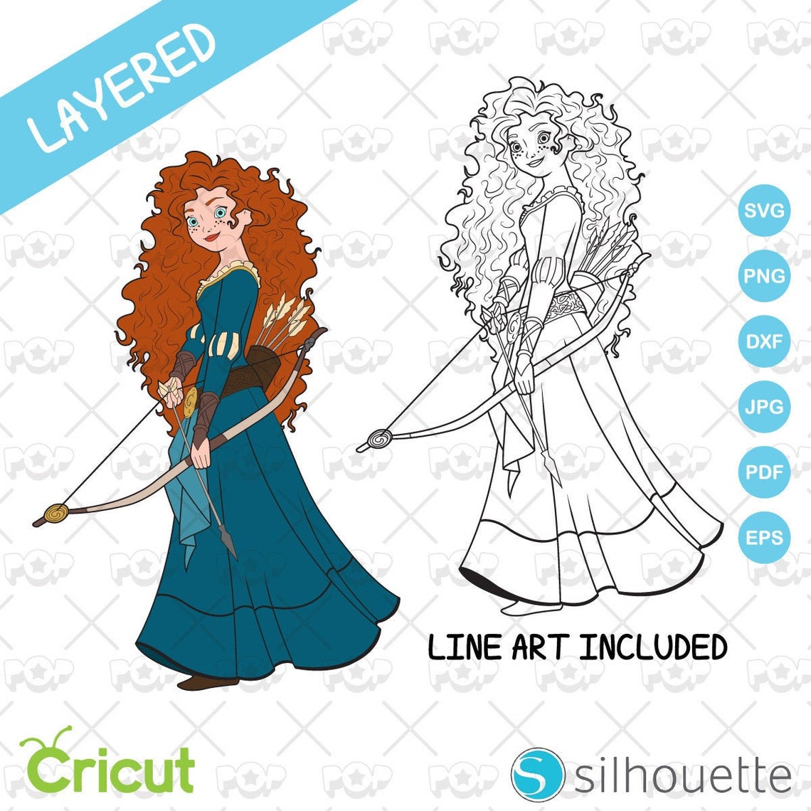 Princess Merida Svg Brave Merida Clipart Princess Merida Svg | Etsy