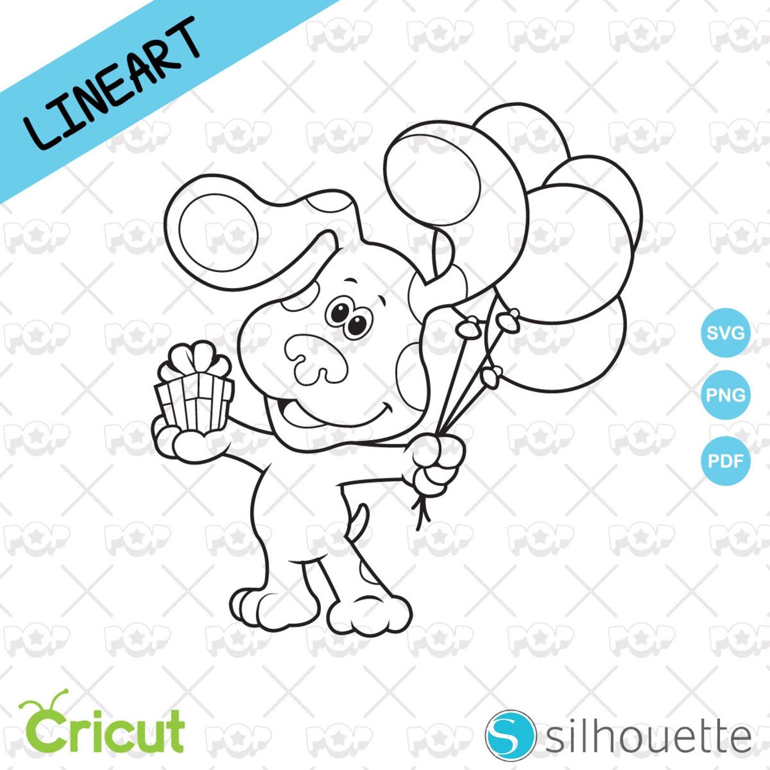 Download Blue's Clues Birthday Clipart Dog Blue con capas SVG/PNG | Etsy