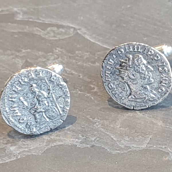 Sterling Silver Roman Coin Cufflinks