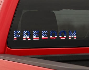 Calcomanía de vinilo con la bandera estadounidense de la libertad y temática patriótica - Calcomanía de vinilo para auto - Calcomanía de vinilo inspiradora de Charlie Kirk