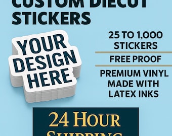 Pegatinas de vinilo troqueladas personalizadas: envío rápido en 24 horas