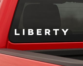 Calcomanía de LIBERTAD: vinilo patriótico para la ventana del auto, la luneta trasera de la camioneta, la laptop o el vaso. Calcomanía duradera de libertad - Patriota estadounidense.