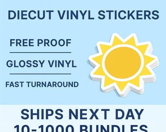 Pegatinas premium personalizadas - Pegatinas troqueladas de vinilo impermeables - Pegatinas con logotipo - Prueba gratuita y envío gratuito en 24 horas