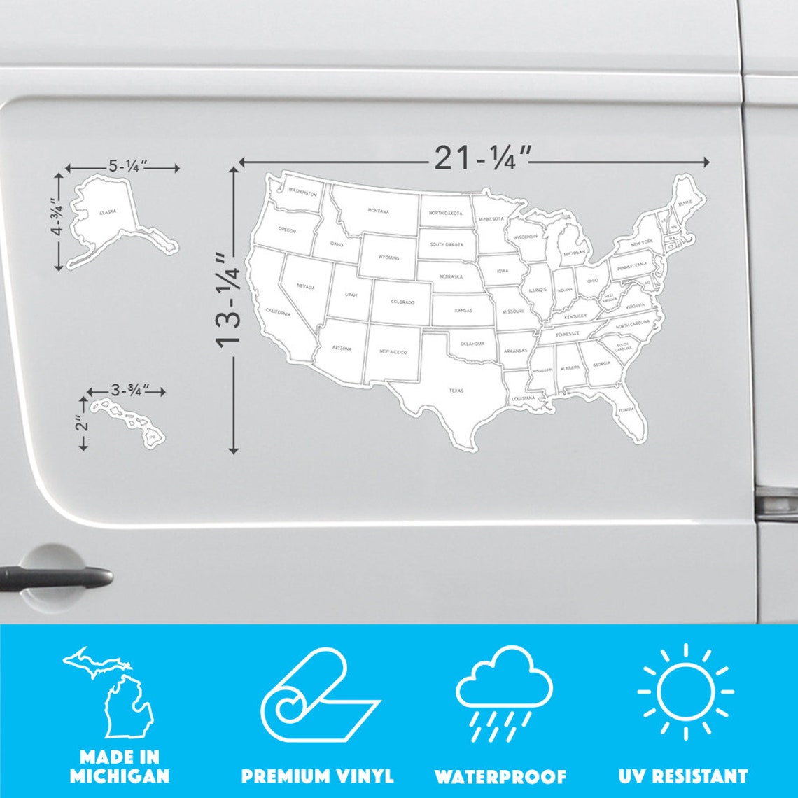 RV Sticker Map Use YOUR Photos 50 States Sticker Map of - Etsy