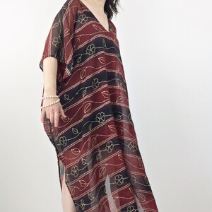 Beach Oversized Maxi Kaftan, Sequin Embroidery Dress, Beach Cover Up, Plussize Loose Sheer Caftan