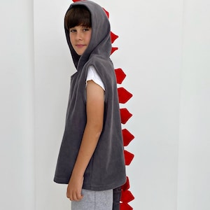 Dinosaur Tail Costume: Kid&#39;s Fleece Dino Vest with Detachable Tail