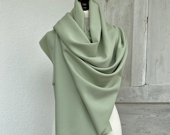 Châle pashmina vert sauge, écharpe vert pâle pour mariée, cadeau pour la mère de la mariée, châle pashmina long, cadeau pour demoiselle d'honneur, emballage de mariage