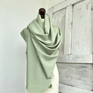 Châle pashmina vert sauge, écharpe vert pâle pour mariée, cadeau pour la mère de la mariée, châle pashmina long, cadeau pour demoiselle d'honneur, emballage de mariage image 5