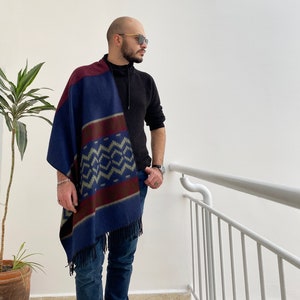 Gender-neutral Oversized Scarf, Large Wool Gift Shawl, Unique Handmade Stole, Fashionable Cozy Winter Wrap, Versatile Rectangular Shawl