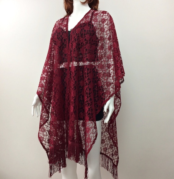 Burgundy Lace Kimono Burgundy Lace Kimono