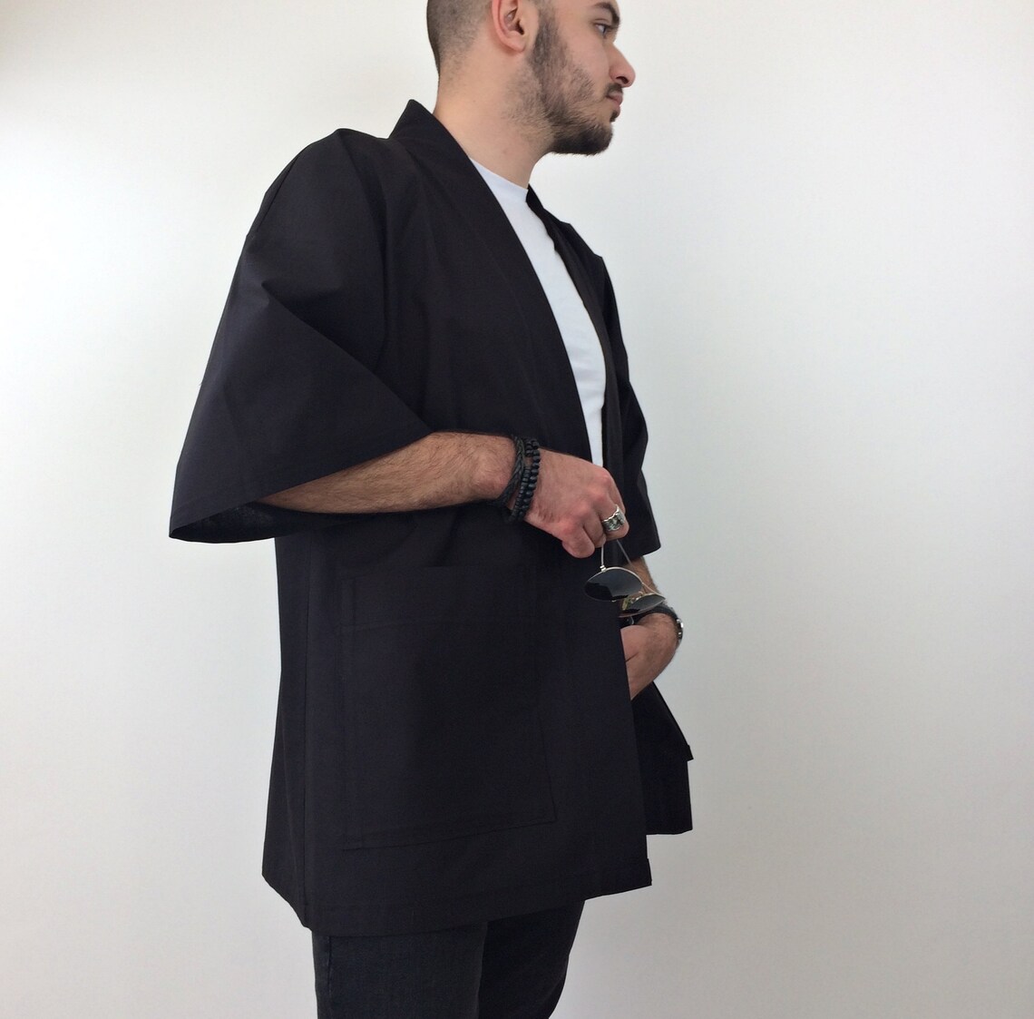 Cardigan Kimono Uomo PRIJOUHE - Cotone E Lino Stile Giapponese