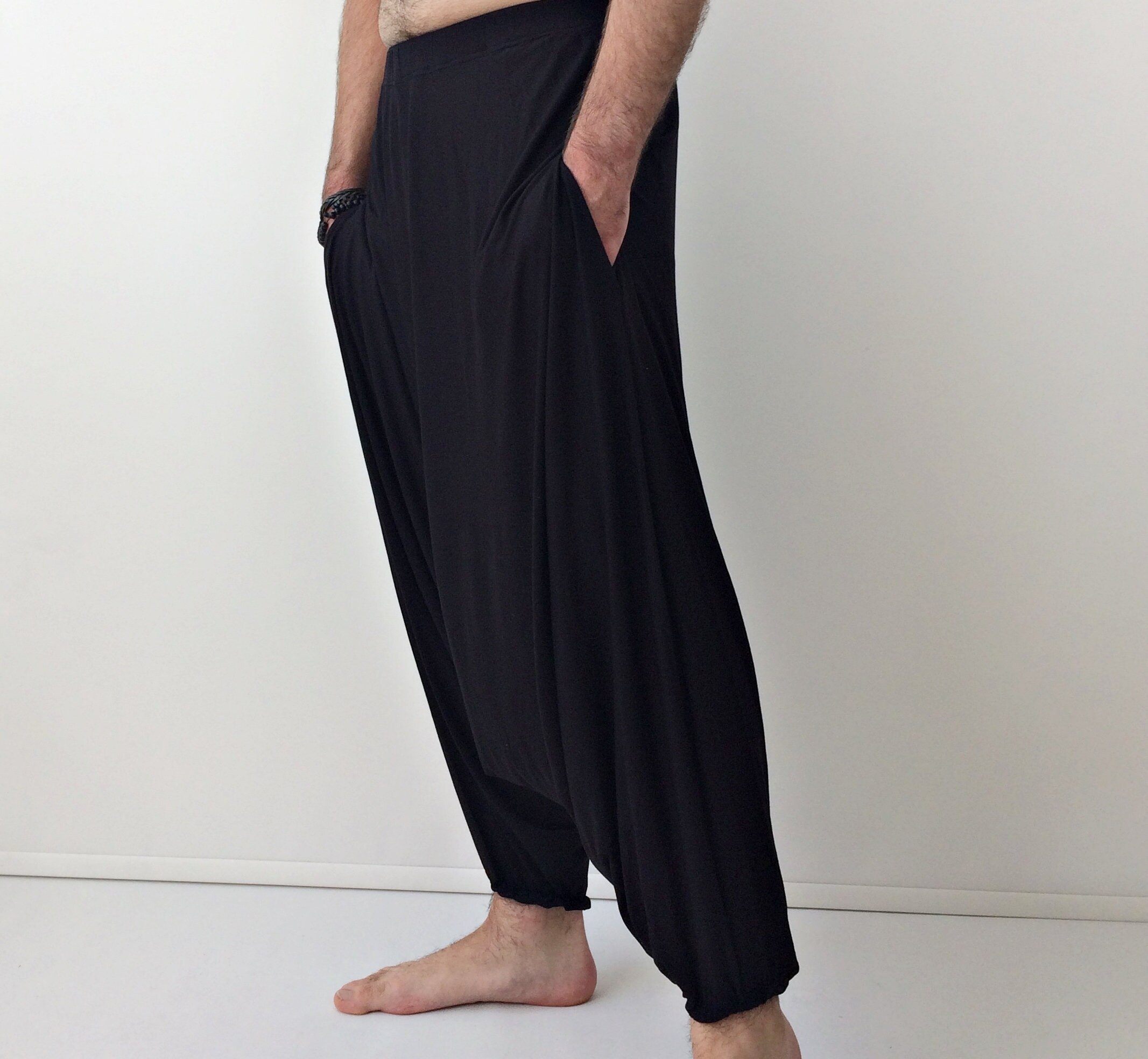 Men's Cotton Jersey Harem Pants, Aladdin Salwar, Yoga, Travel - Etsy