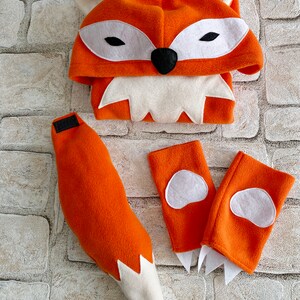 Kid's Fox Costume, Toddler Fox Vest and Tail Set, Woodland Halloween Outfit, Whimsical Fox Dress-up, Forest Fox Fleece Vest, Animal Outfit image 3