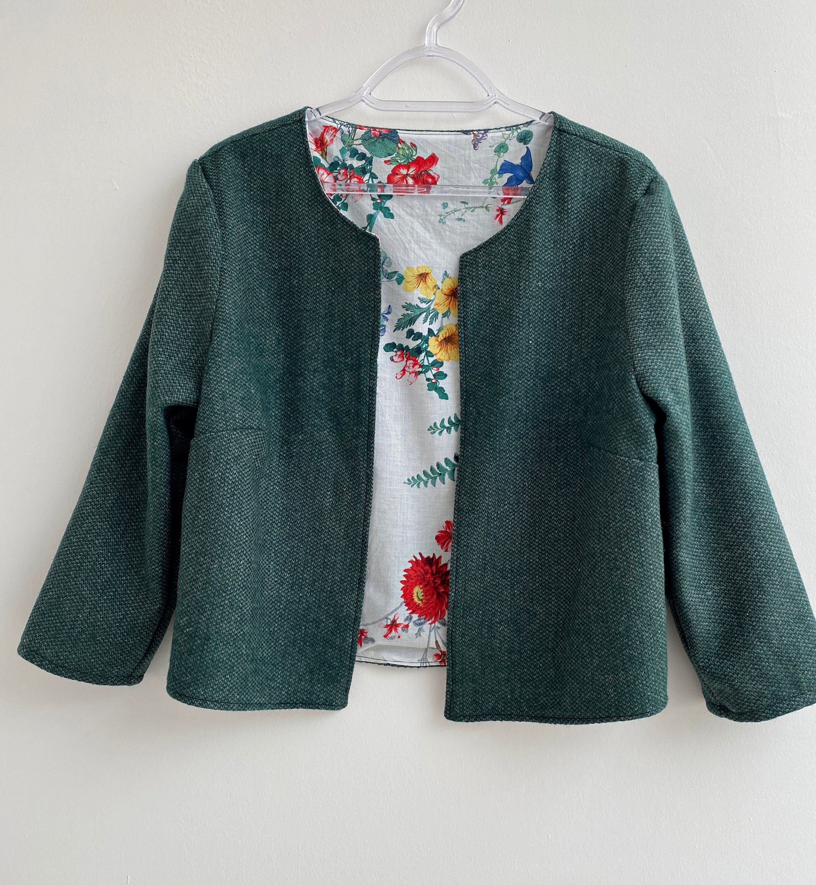 【IONSEOUL】Leaf Line Tweed Crop Jacket 4JH206 YEXPINE Women's Fall Tweed Blazer Jackets Elegant Button