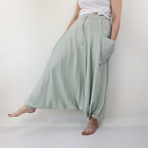 Harem Yoga Pants Women, Summer Drop Crotch Men Pants, Baggy Loungewear Comfy Trousers, Boho Hippie Elastic Waist Salwar, Wanderlust Gift