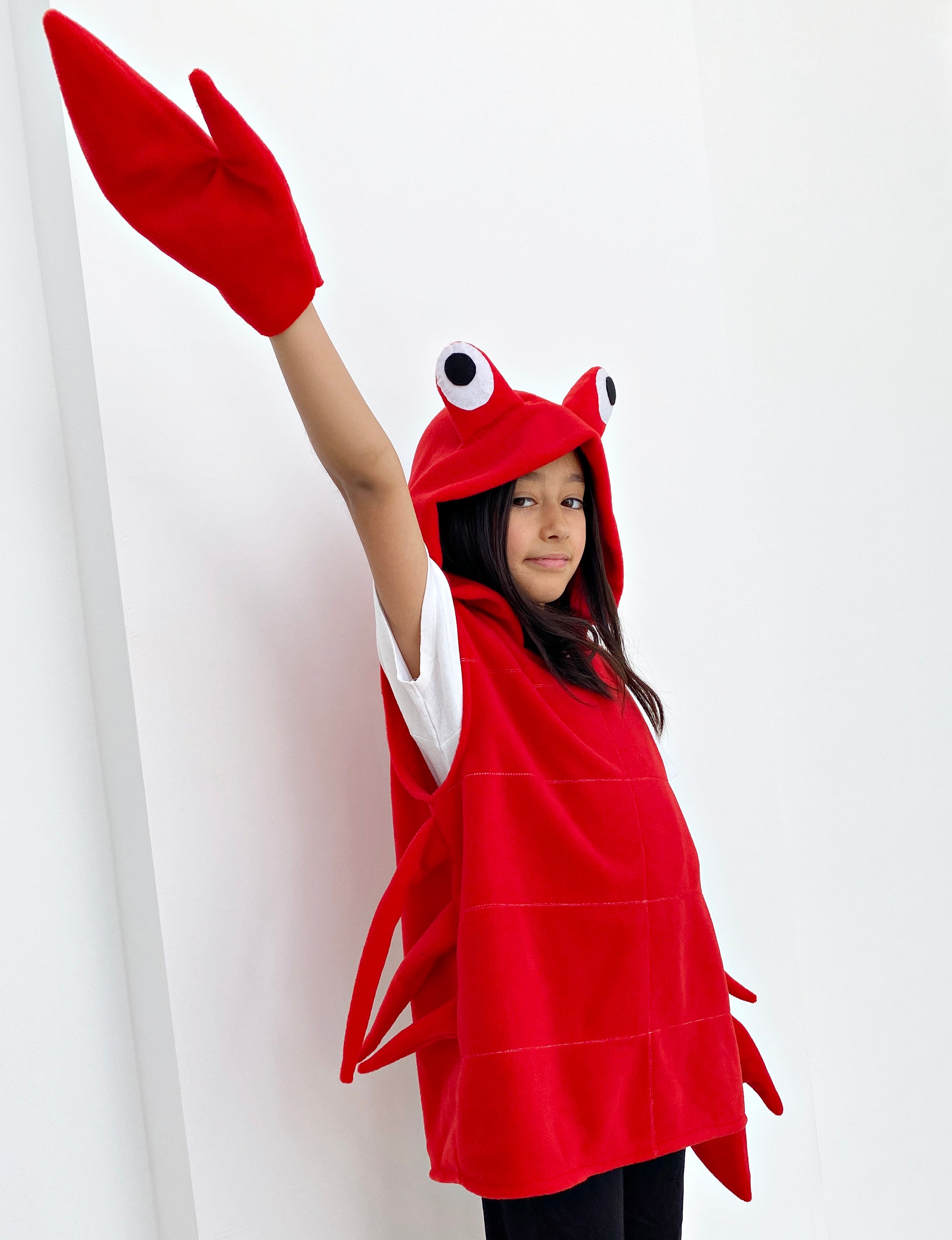 Tradineur - Disfraz de cangrejo rojo para adulto, poliéster, incluye túnica  con capucha y guantes, atuendo de carnaval, Hallowee