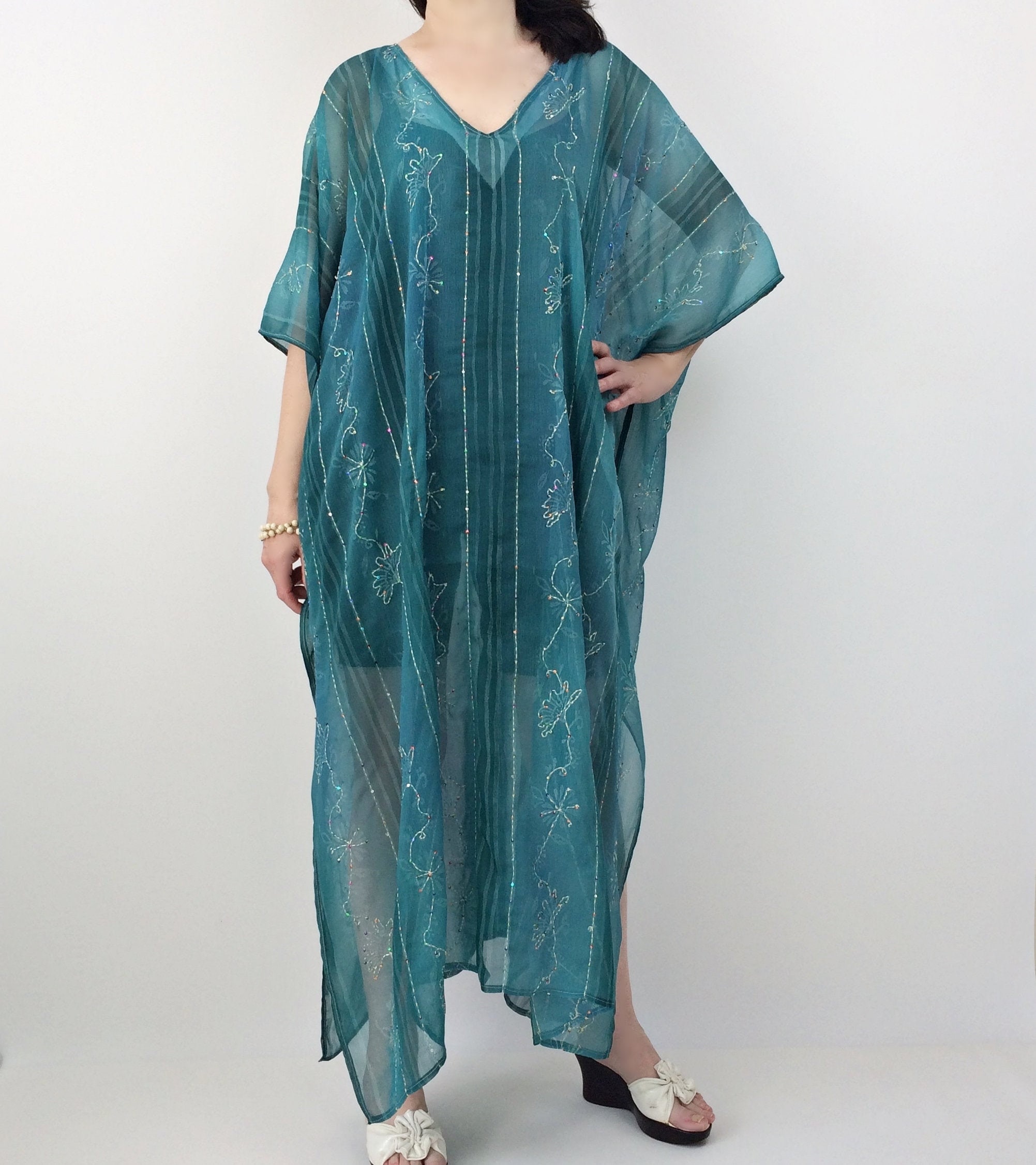 【SEAFOLLY】Gia Scallop Kaftan/サマードレス/ビーチ/リゾート Gia Scallop Kaftan - Black