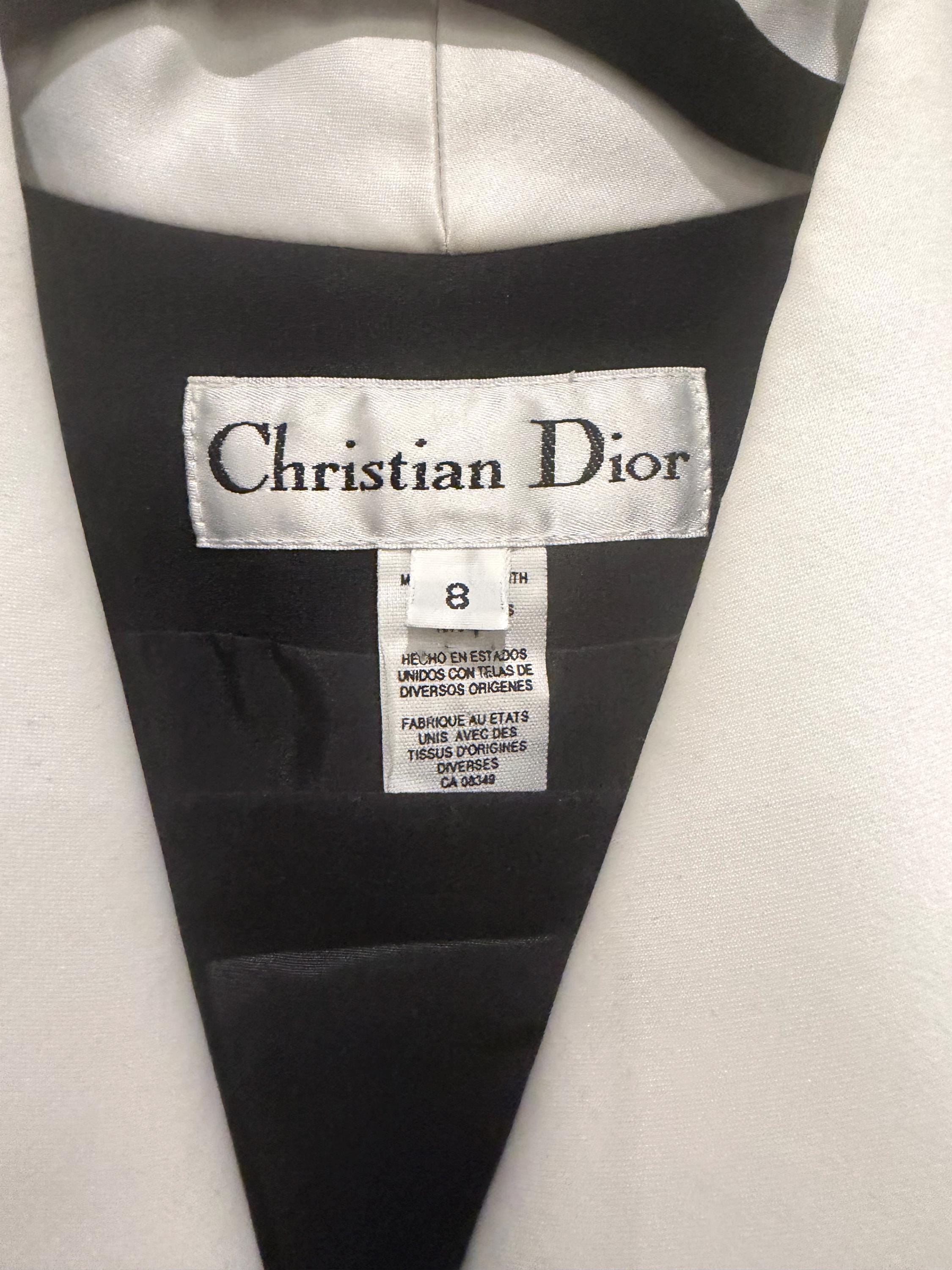 Vintage Christian Dior Black & White Jacket Blazer Size 8