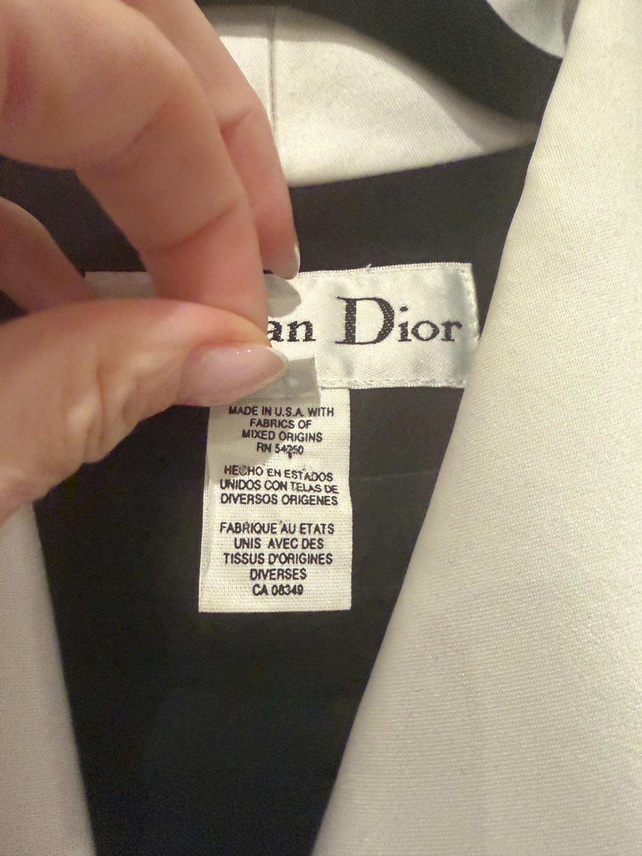 Vintage Christian Dior Black & White Jacket Blazer Size 8