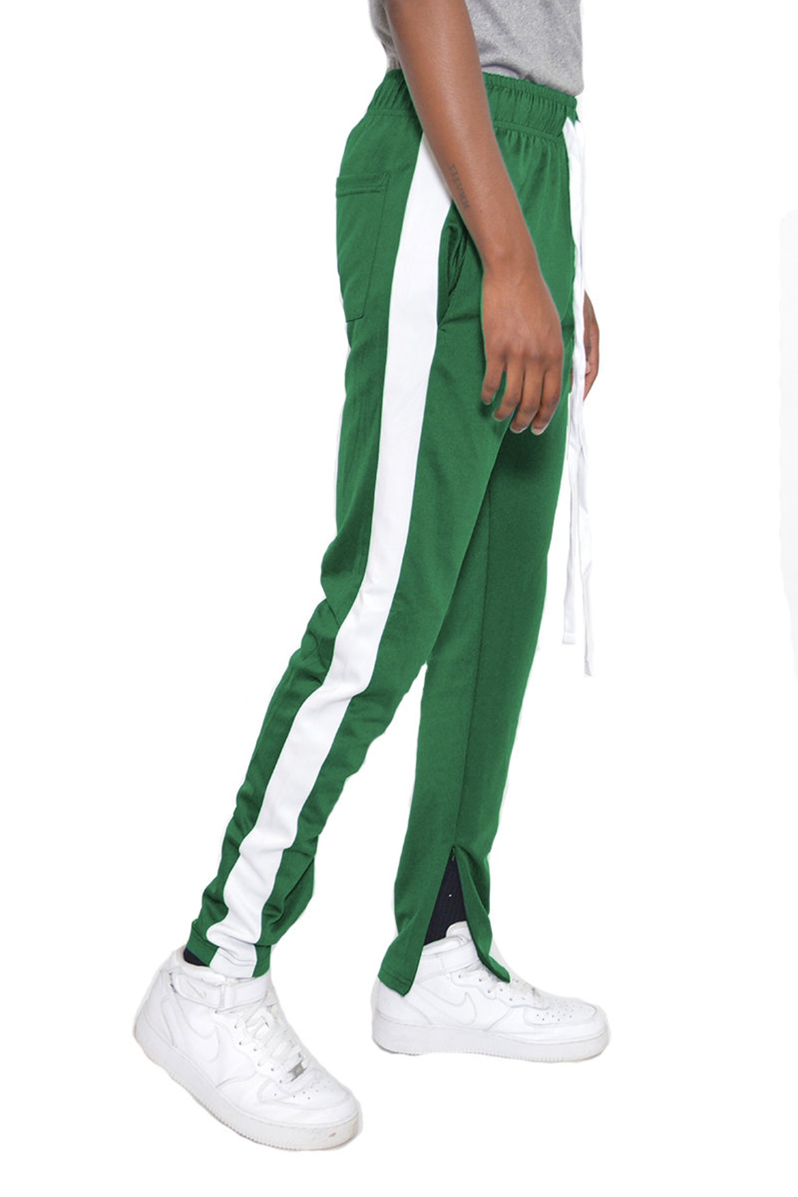 Unisex Slim Fit Single Stripe Track Pants with Ankle Zipper Etsy