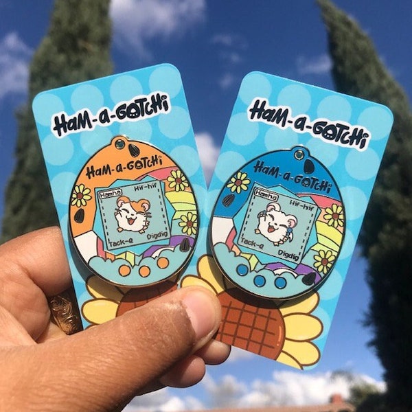 Ham-a-gotchi Pins - Hamtaro & Bijou