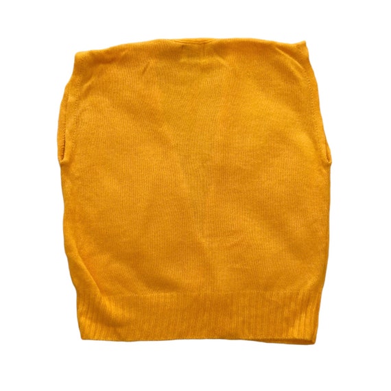 70s 80s Vintage Yellow Orange Sweater Vest - image 3