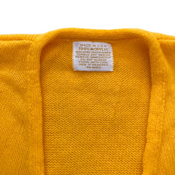 70s 80s Vintage Yellow Orange Sweater Vest - image 4