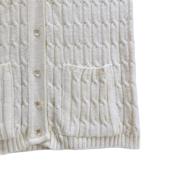 70s Vintage Cream Cable Knit Sweater Vest - image 2