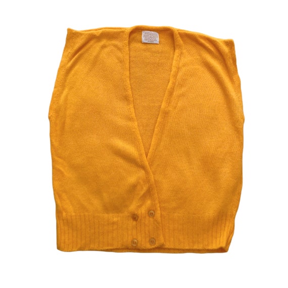 70s 80s Vintage Yellow Orange Sweater Vest - image 1