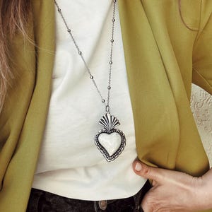 Rosario Cuore Bianco Perla