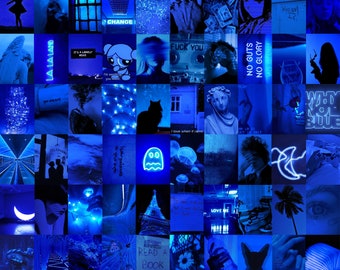 photo Aesthetic Wallpapers Collage Dark Blue etsy