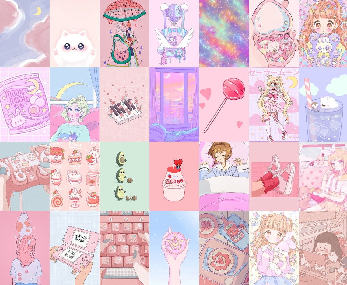 104 PCS Kawaii Aesthetic Wall Collage Kit Anime Room Decor | Etsy