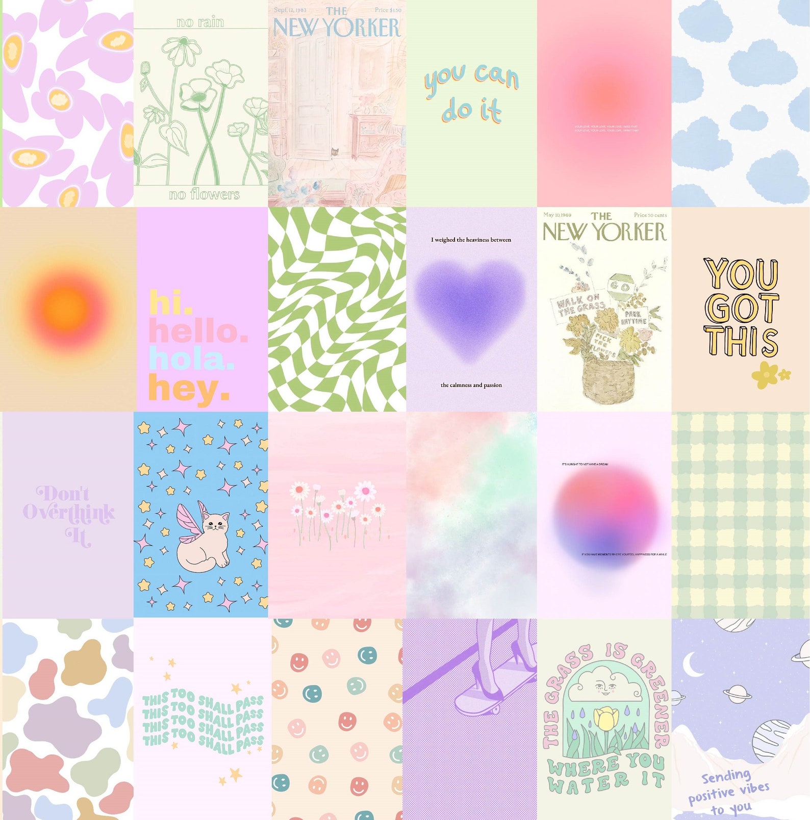 Aesthetic Pastel Poster Wall Collage Set Danish Pastel Wall Etsy