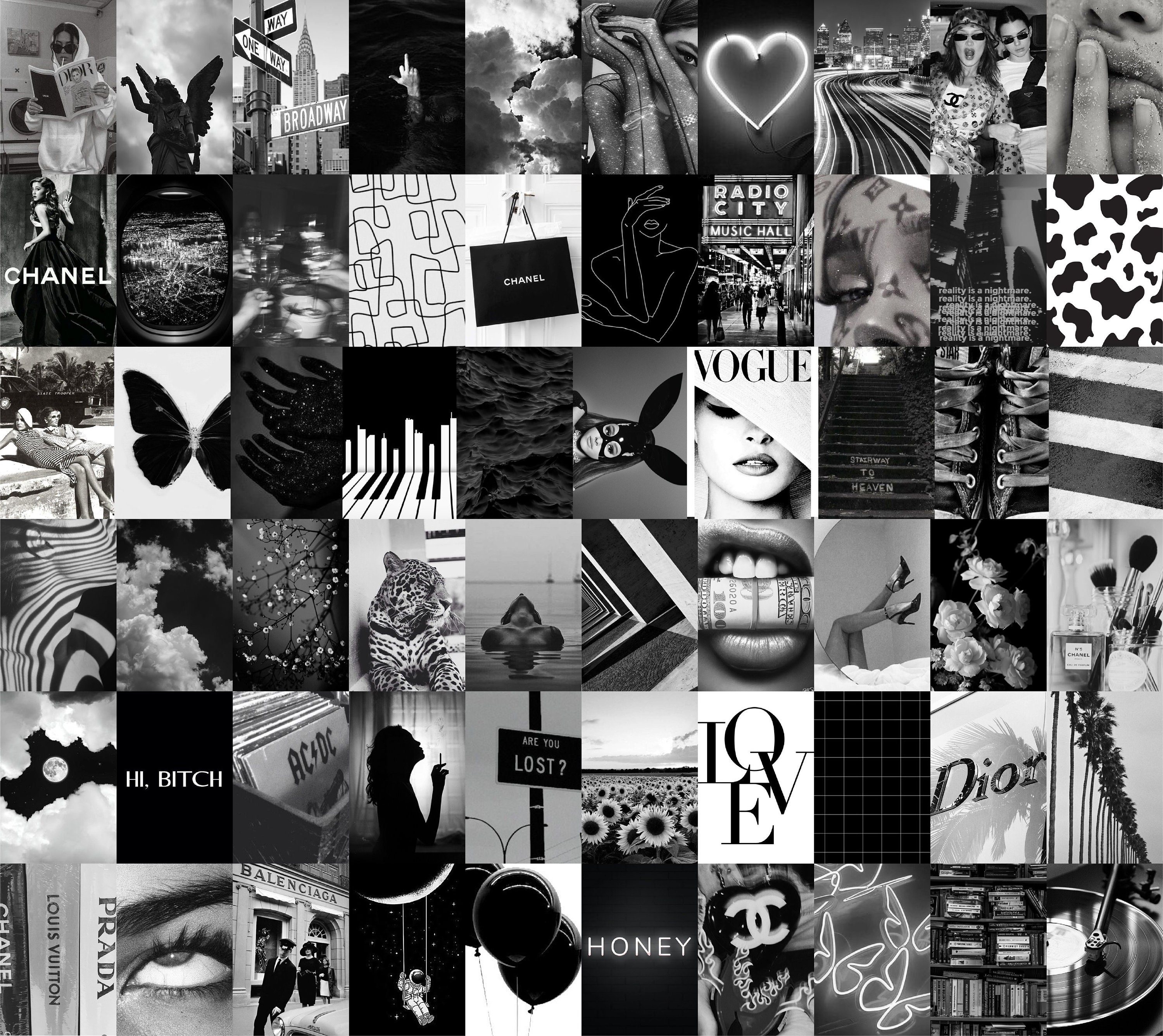 Black and White Wall Collage Kit Trendy Black And White | Etsy