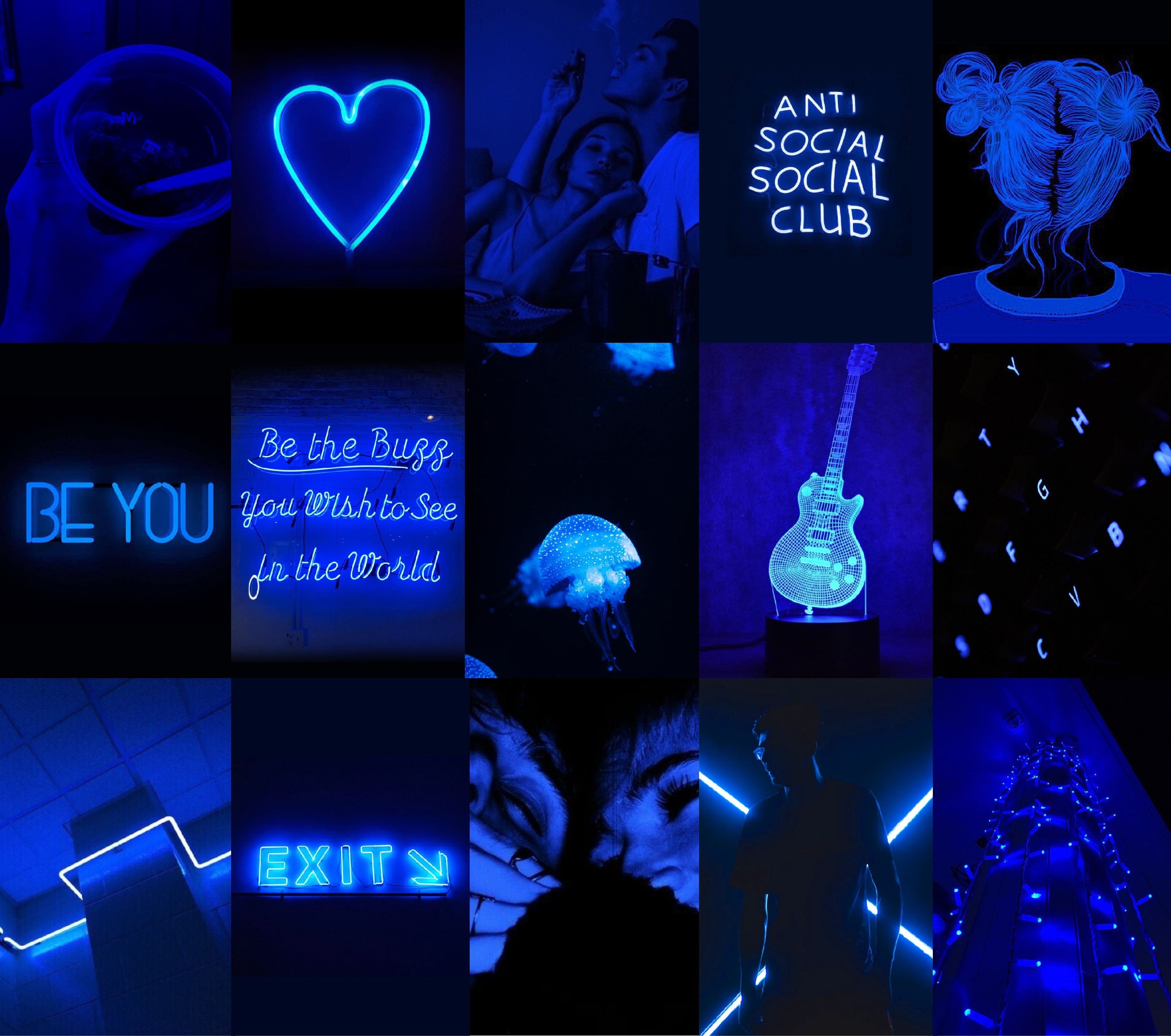 Best Neon Blue Aesthetic Wallpaper Collage Pictures - vrogue.co