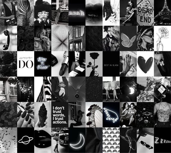 Black Aesthetic Collage Kit Trendy Photo Collage Kit Black | Etsy