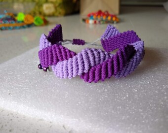 Twisting Purple Macrame Bracelet