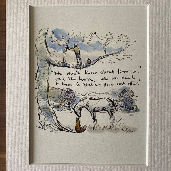 Book Page Art - Heartfelt Mounted Quote from the popular book about a boy and his three friends.