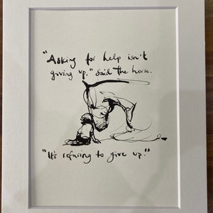 Illustrations de page de livre - Citation sincère du livre populaire de Charlie Mackesy Le garçon, la taupe, le renard et le cheval.