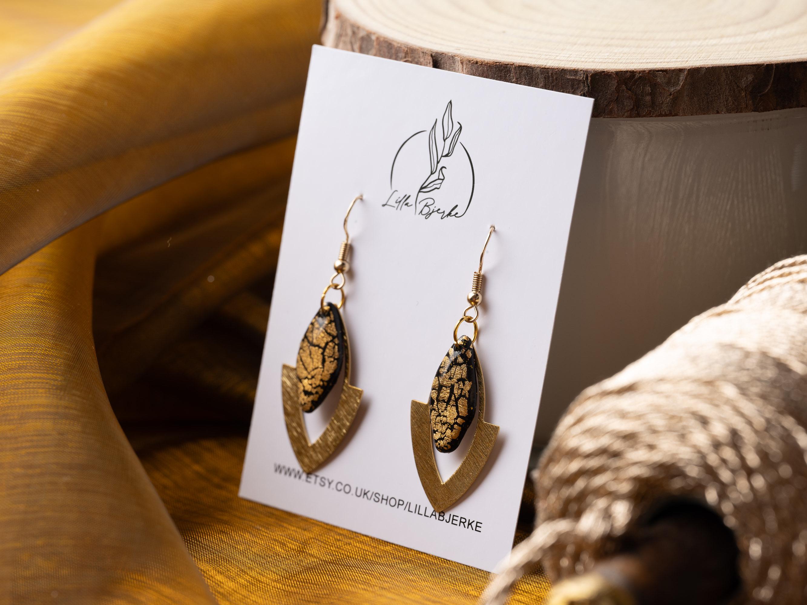 Handmade Earrings Black Owned Clay Earrings Butterfly Earrings