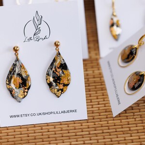 Polymer Clay Earrings/Gift Box/ Mother’s Day Gift Box /Valentine’s/ Handmade Polymer Clay Earrings/black/gold/silver/coper