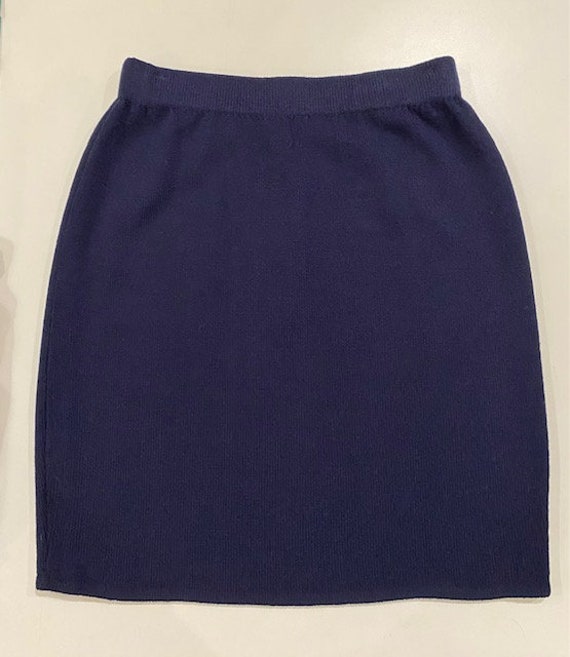 St. John Knit Navy Blue Skirt - image 1