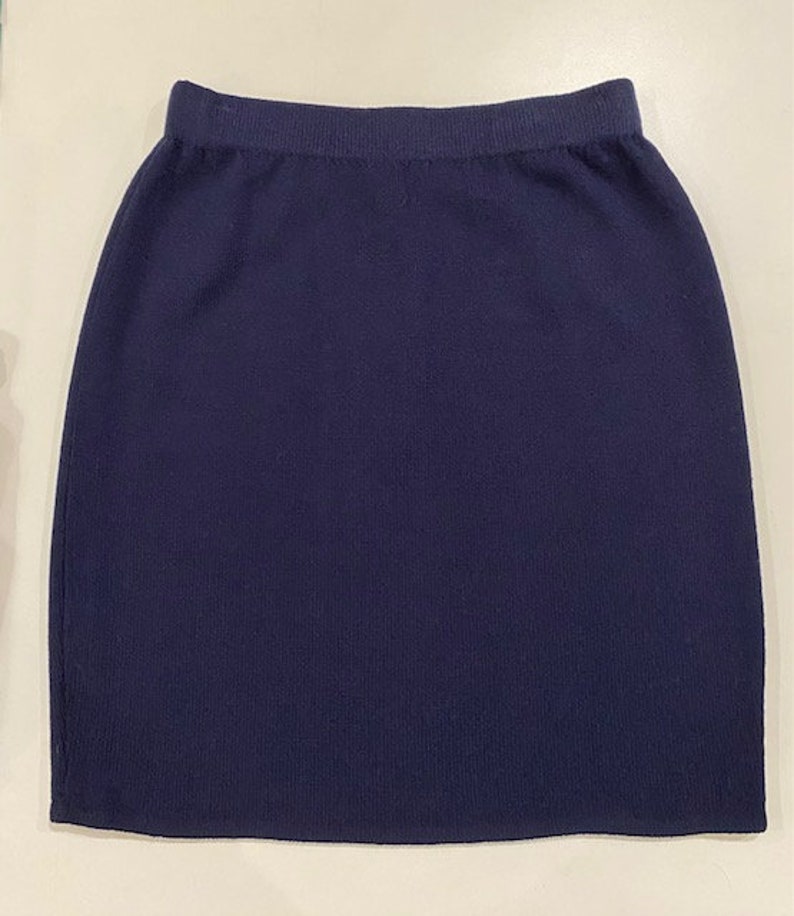 St. John Knit Navy Blue Skirt Bild 1